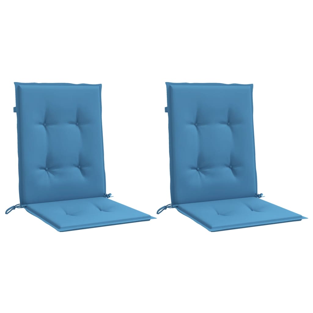 Coussins pour chaises basses 2 p. mélange bleu 100x50x4 cm tissu