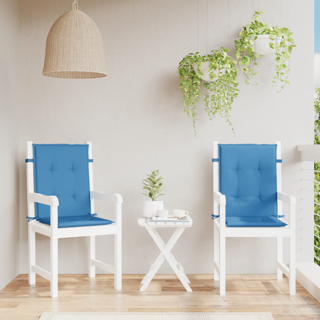 Coussins pour chaises basses 2 p. mélange bleu 100x50x4 cm tissu
