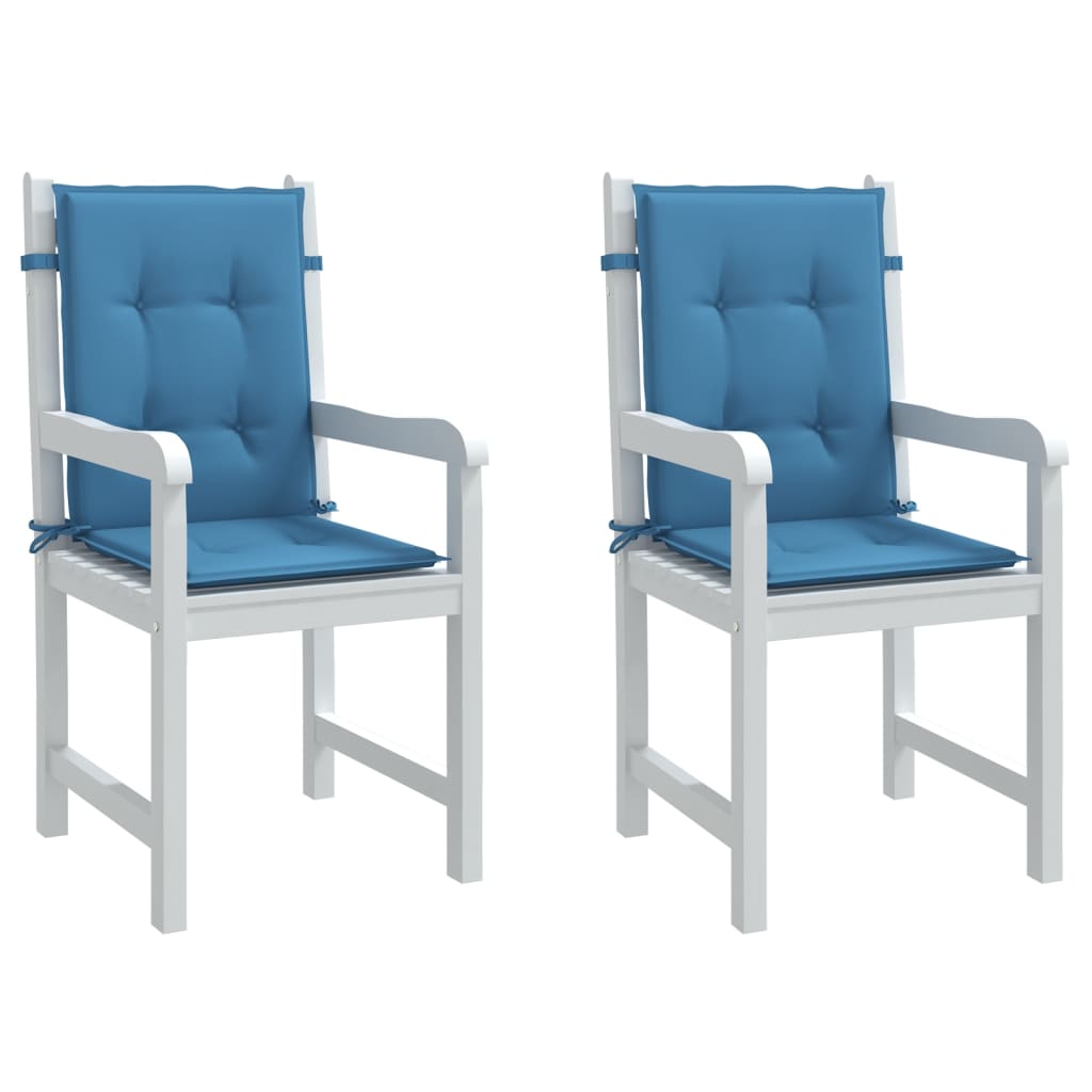 Coussins pour chaises basses 2 p. mélange bleu 100x50x4 cm tissu