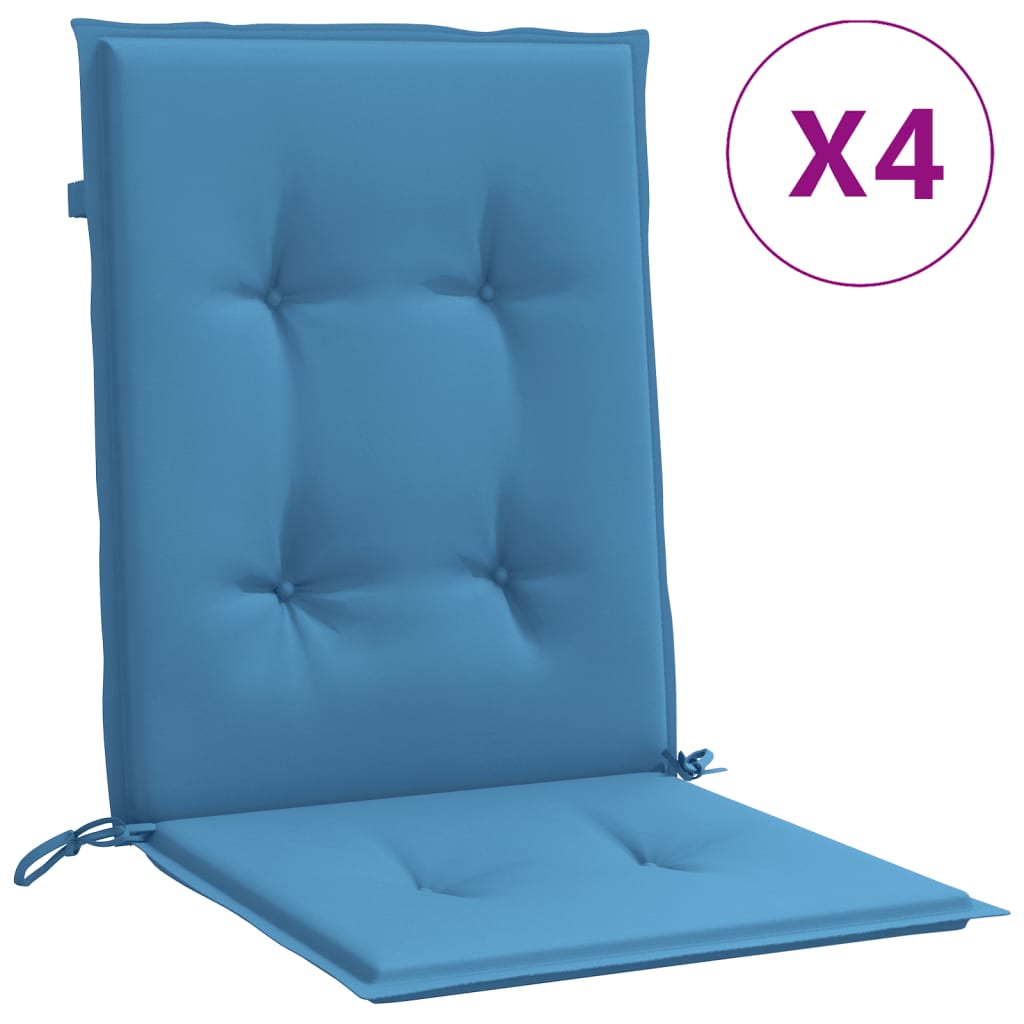 Coussins pour chaises basses 4 p. mélange bleu 100x50x4 cm tissu