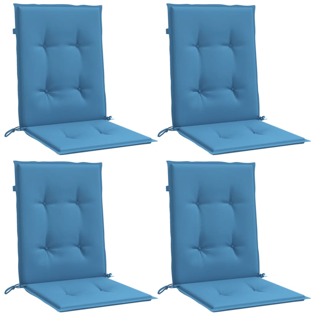 Coussins pour chaises basses 4 p. mélange bleu 100x50x4 cm tissu