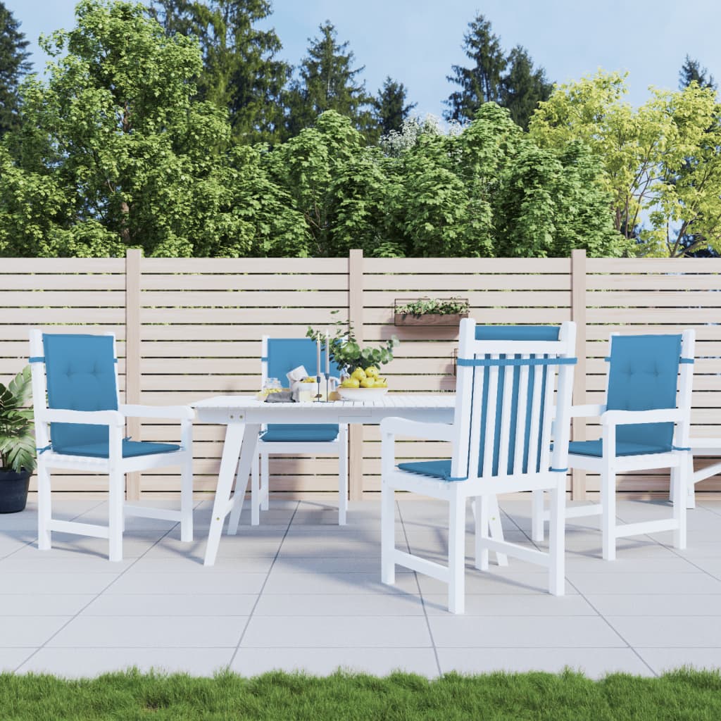 Coussins pour chaises basses 4 p. mélange bleu 100x50x4 cm tissu