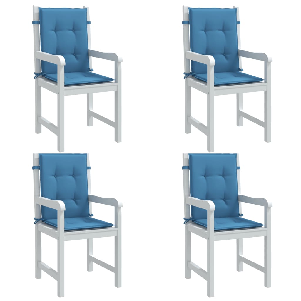 Coussins pour chaises basses 4 p. mélange bleu 100x50x4 cm tissu