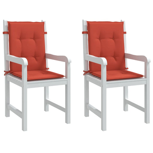 Low-back chair cushions 2 pcs. Melange Red 100x50x4 cm Fabric
