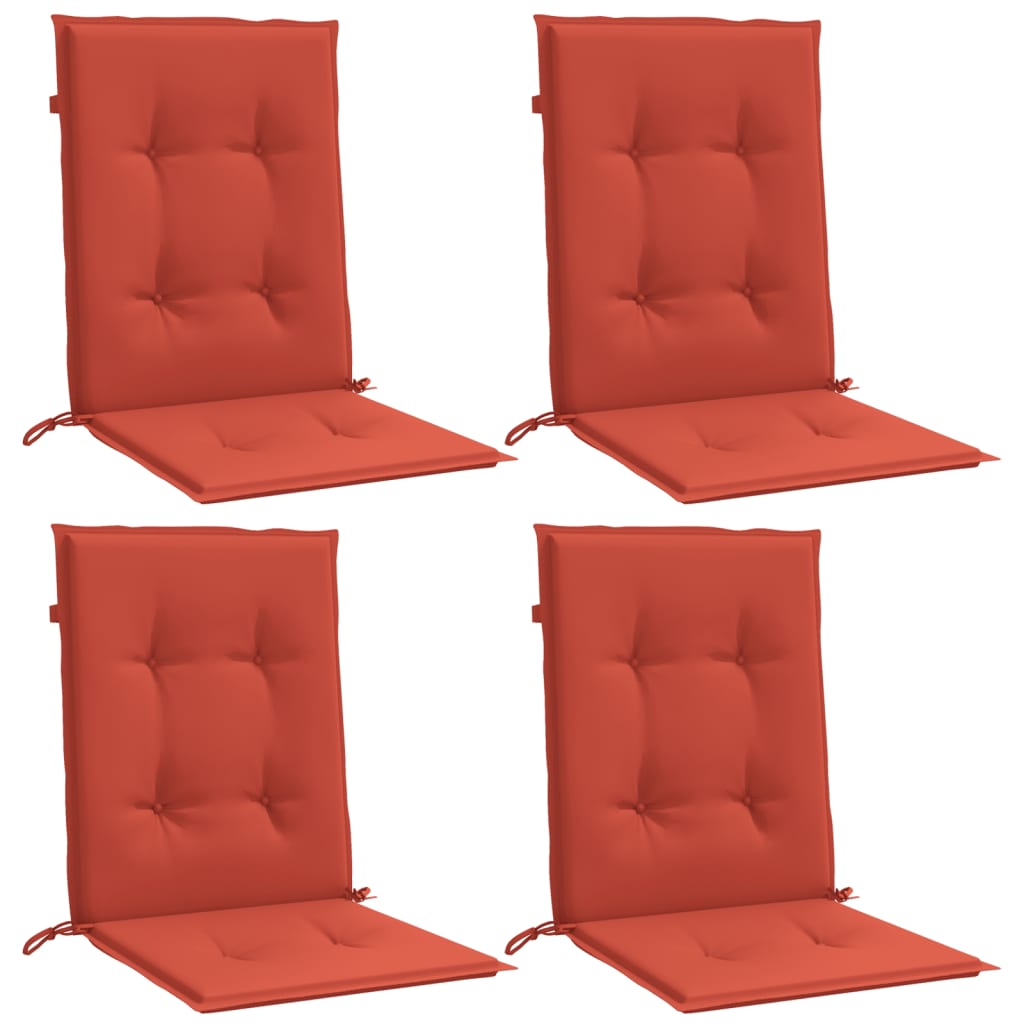 Coussins de dossier bas 4 pcs Rouge Chiné 100x50x4 cm Tissu