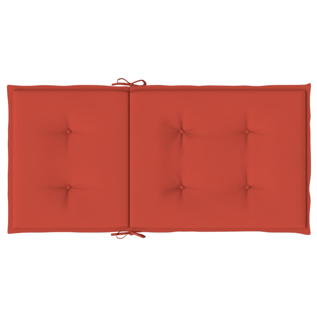 Coussins de dossier bas 4 pcs Rouge Chiné 100x50x4 cm Tissu
