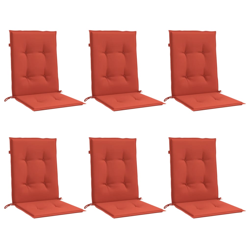 Low-back cushions 6 pcs. Mélange Red 100x50x4 cm Fabric