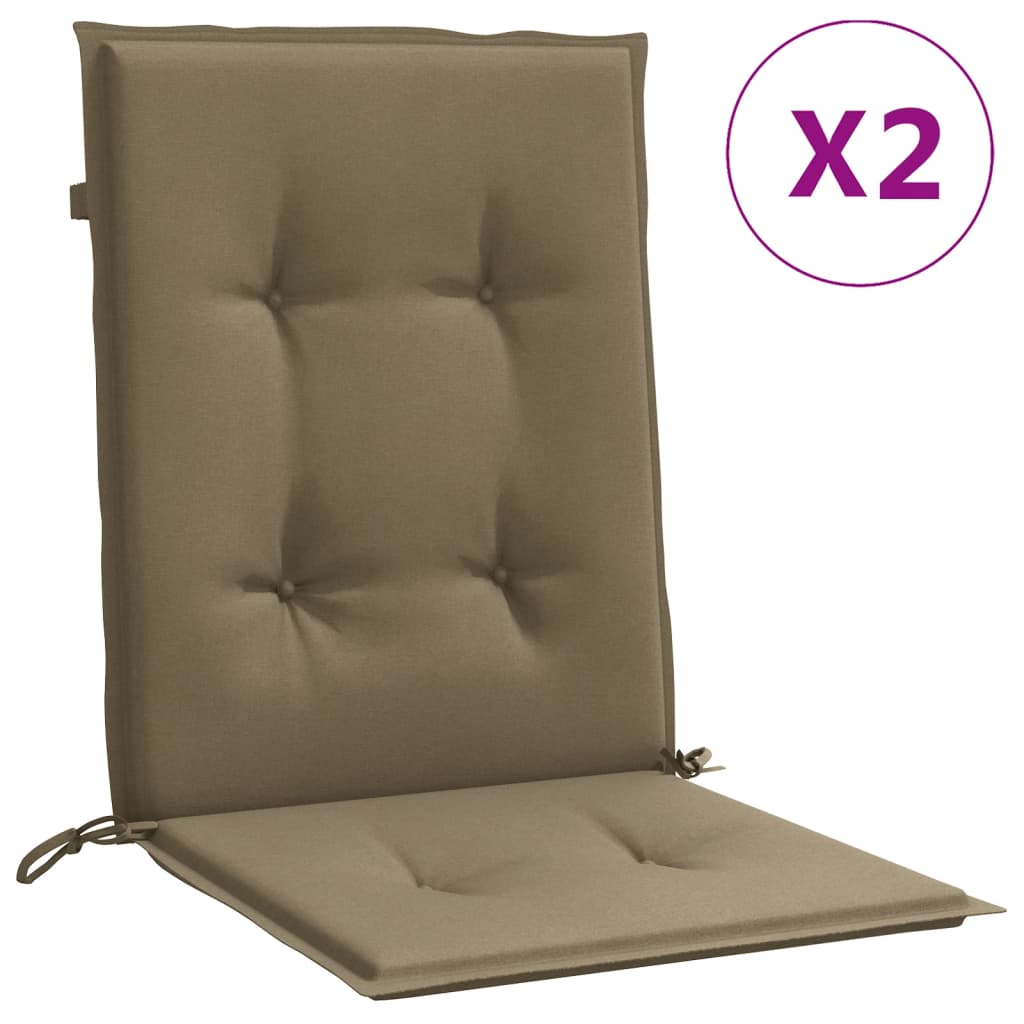 Low-back cushion pads, 2 pcs, Mélange Taupe, 100x50x4 cm, fabric