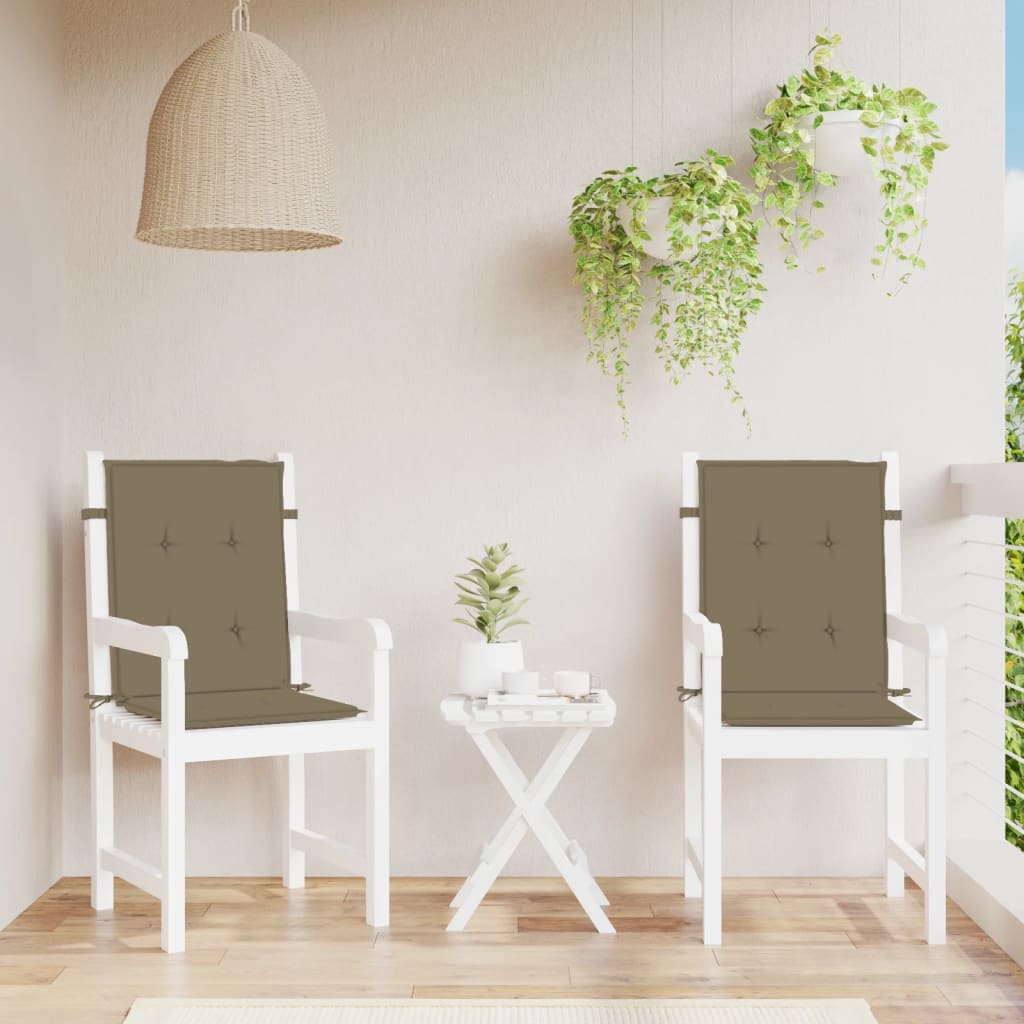 Low-back cushion pads, 2 pcs, Mélange Taupe, 100x50x4 cm, fabric