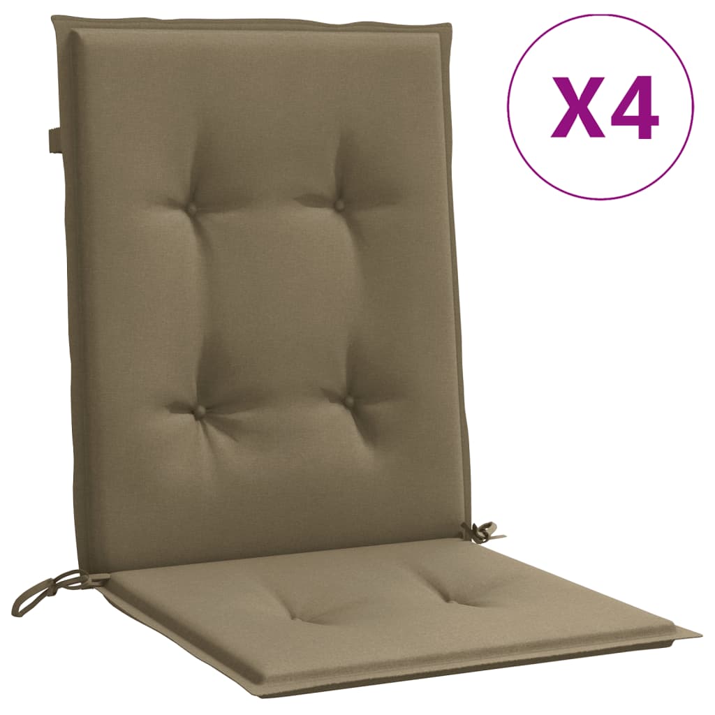 Coussins pour chaises basses 4 p. mélange taupe 100x50x4 cm tissu