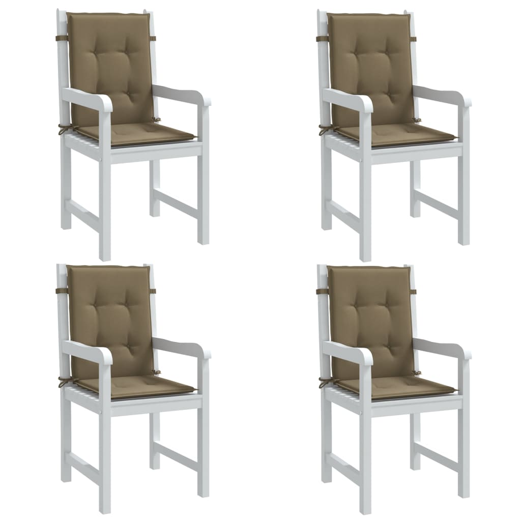 Coussins pour chaises basses 4 p. mélange taupe 100x50x4 cm tissu
