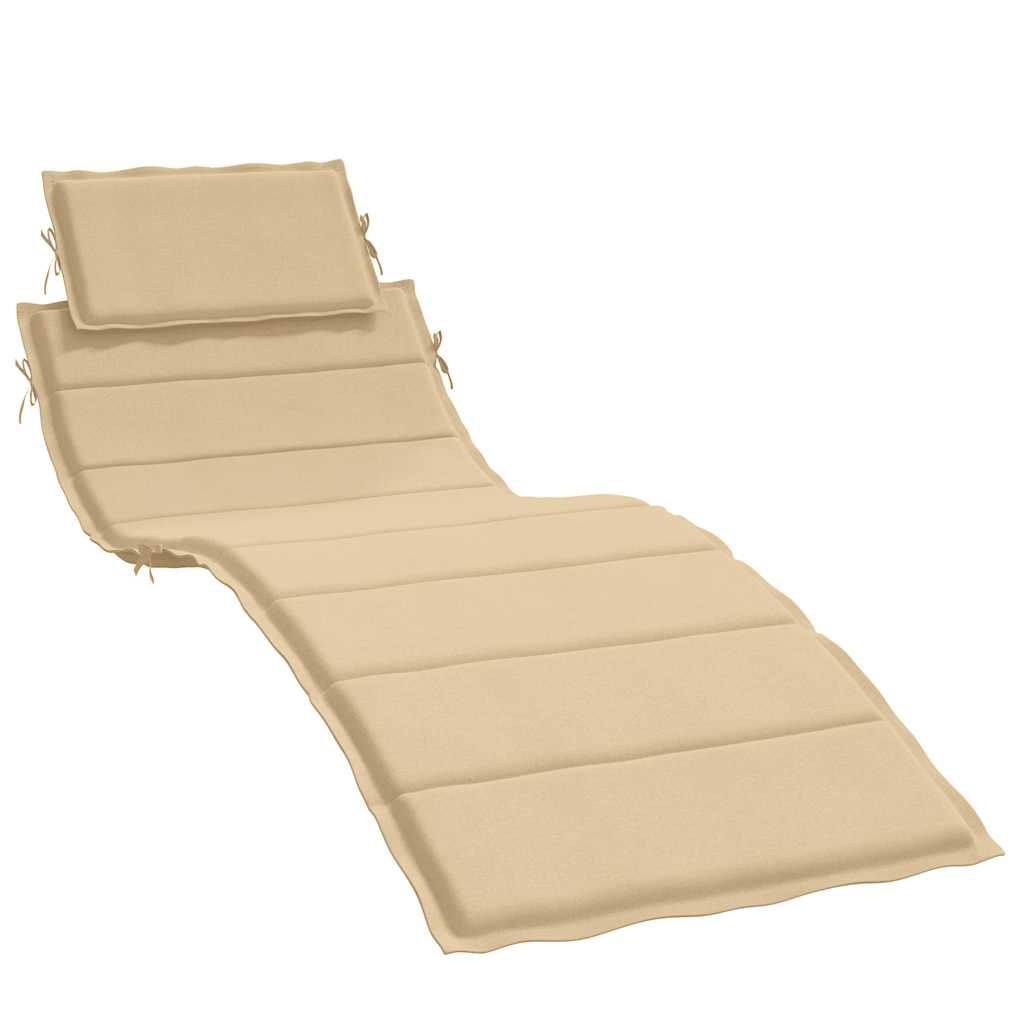 Sonnenliegen-Auflage Melange Beige 186x58x4 cm Stoff