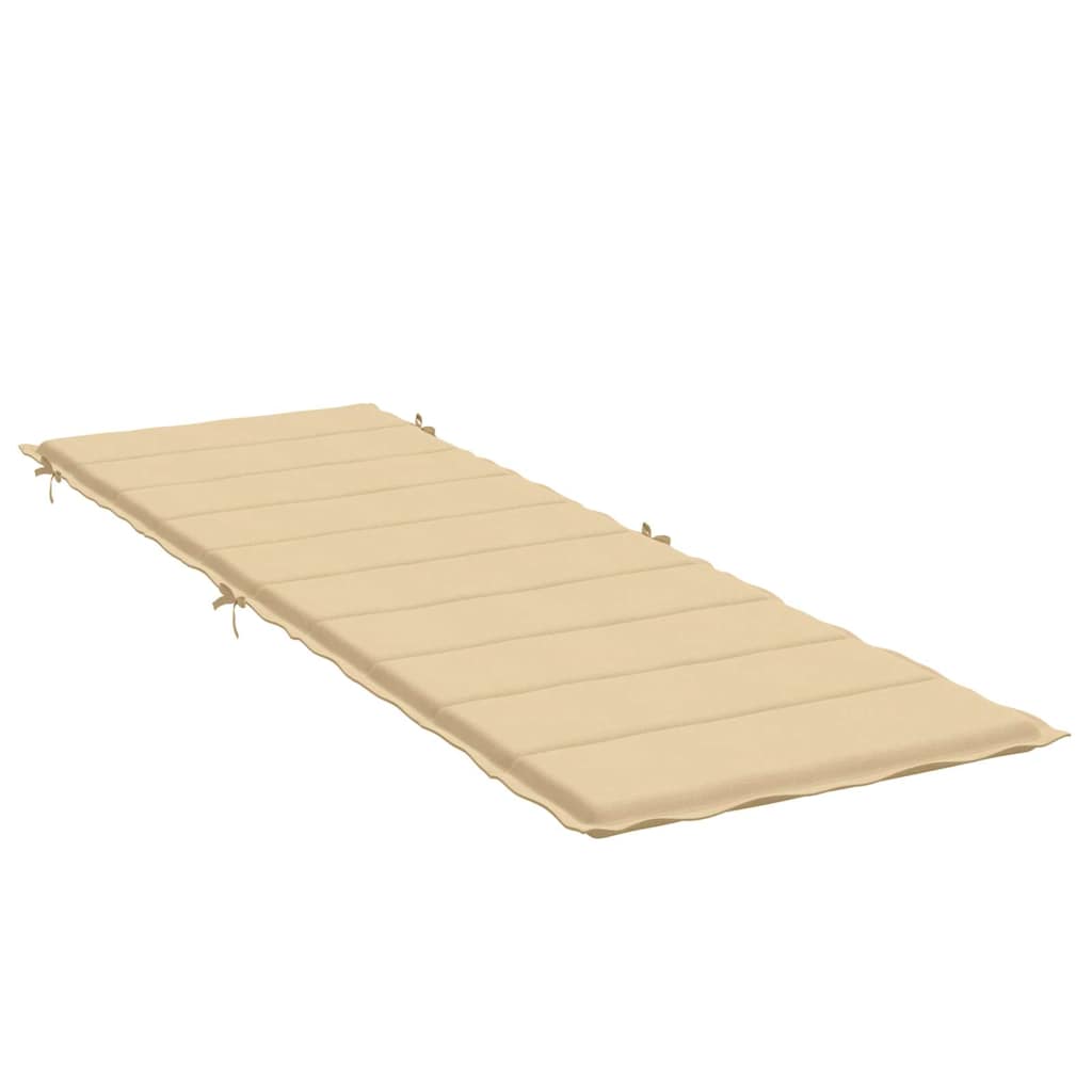 Sonnenliegen-Auflage Melange Beige 186x58x4 cm Stoff