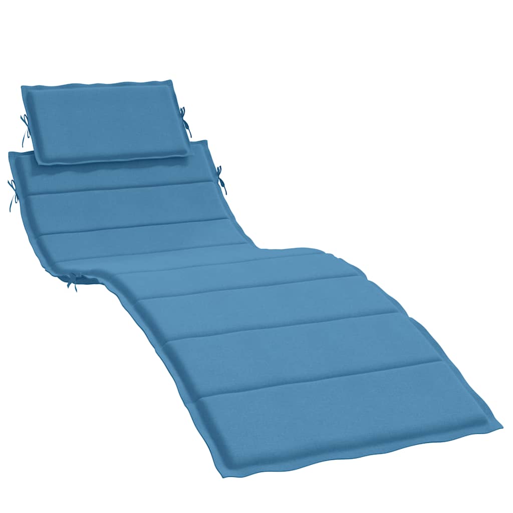 Housse de chaise longue mélangée bleue 186x58x4 cm Tissu