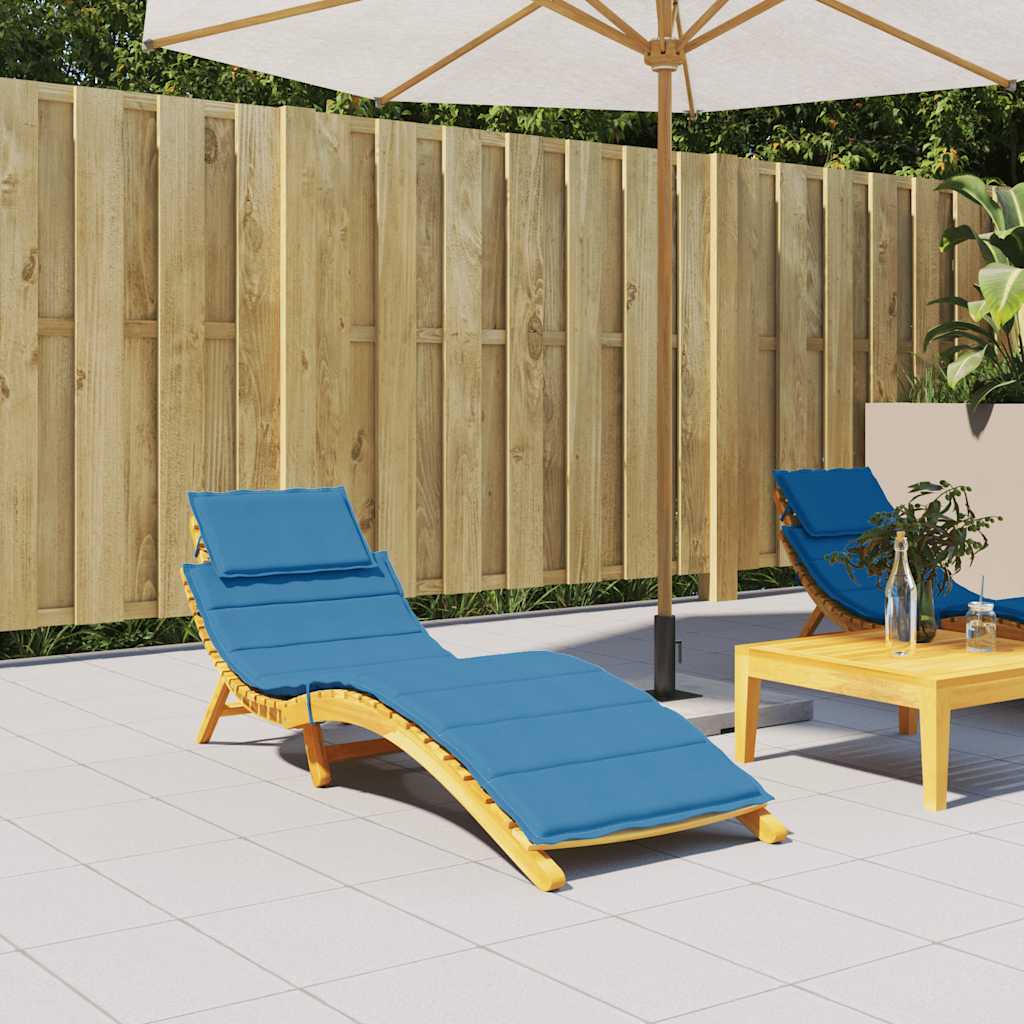 Housse de chaise longue mélangée bleue 186x58x4 cm Tissu