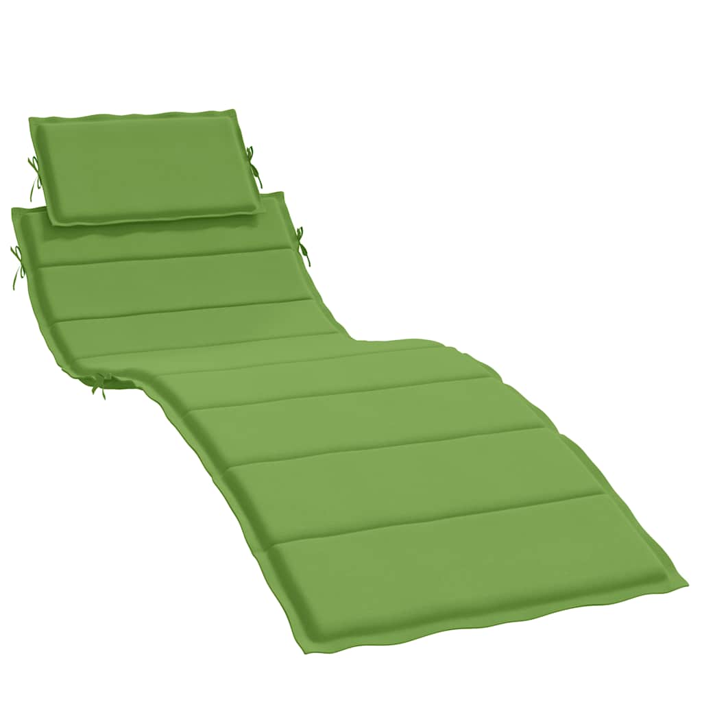 Sun Lounger Cushion Melange Green 186x58x4 cm Fabric