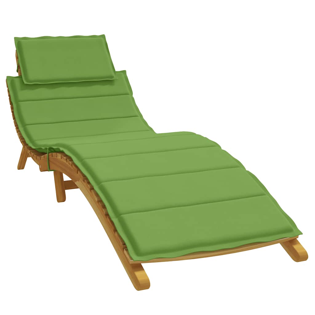 Sun Lounger Cushion Melange Green 186x58x4 cm Fabric
