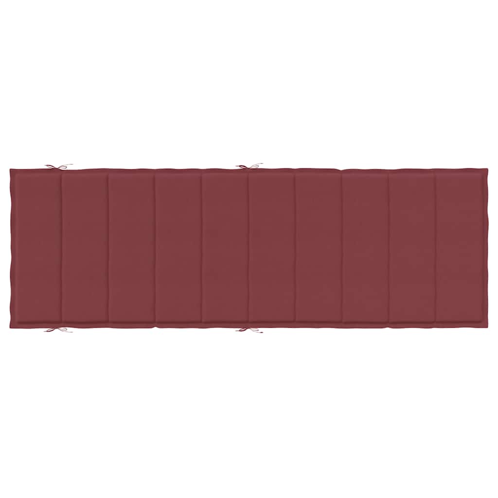 Sonnenliegen-Auflage Melange Weinrot 186x58x4 cm Stoff