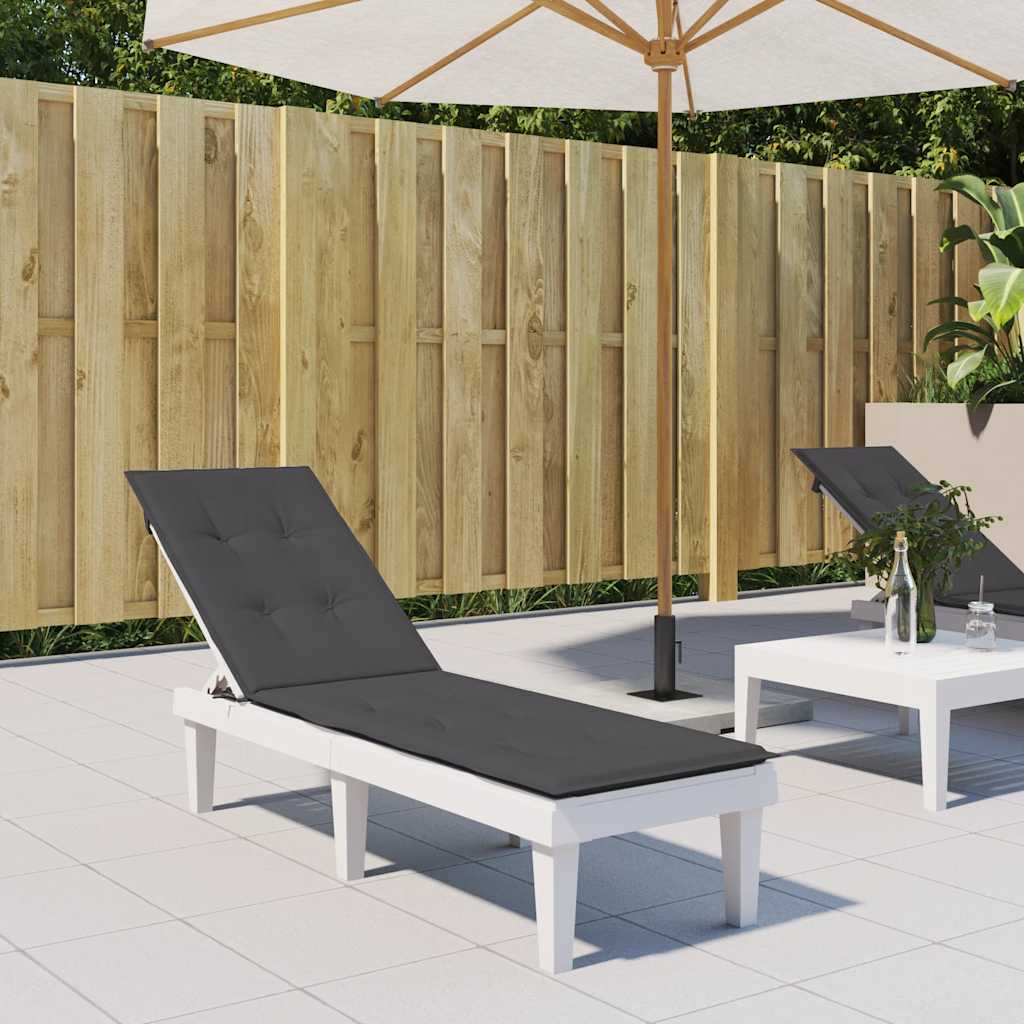 Lounger Cushion Melange Anthracite (75+105) x 50 x 4 cm Fabric