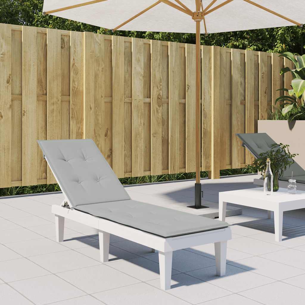 Deck Chair Cushion Melange Light Grey (75+105) x 50 x 4 cm Fabric