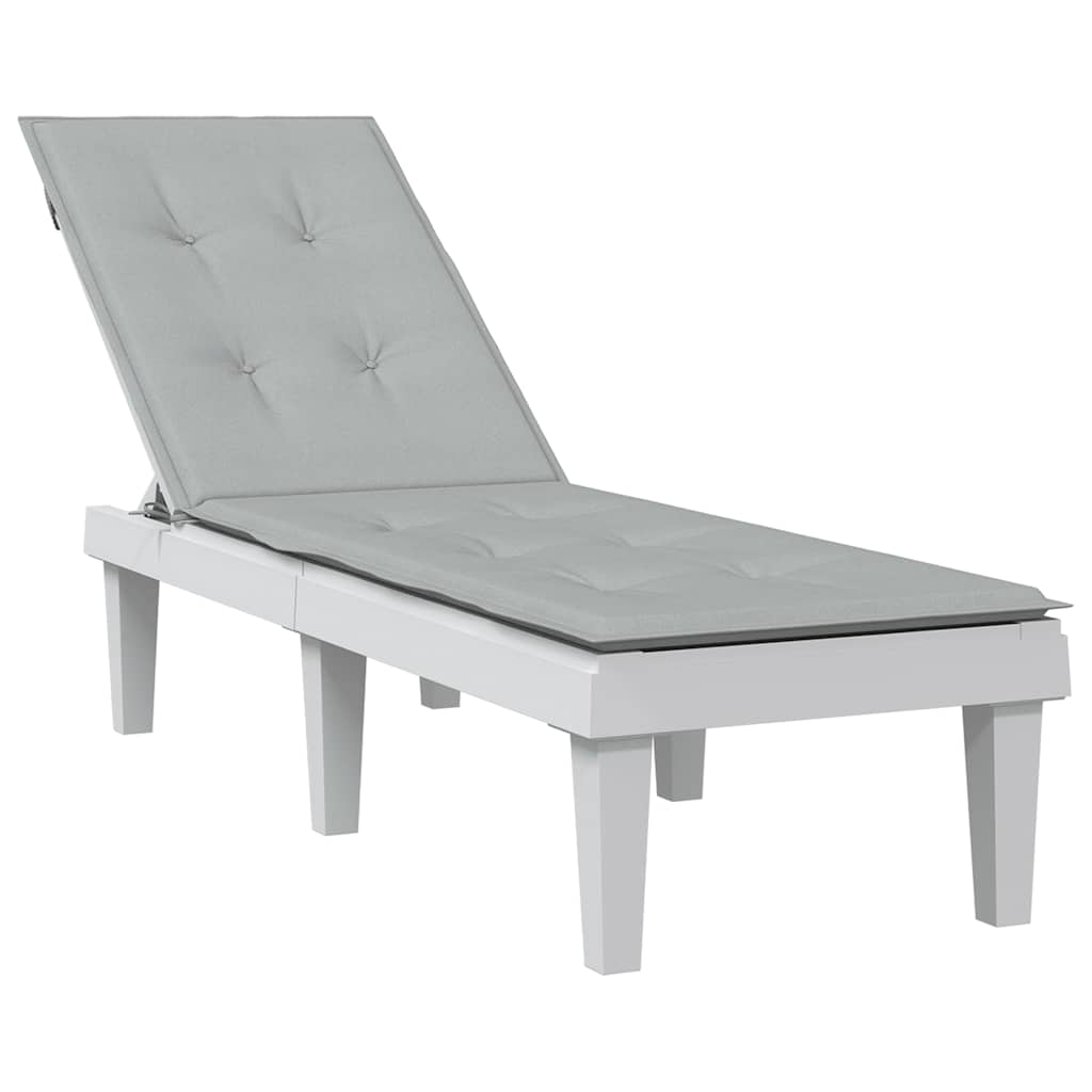 Deck Chair Cushion Melange Light Grey (75+105) x 50 x 4 cm Fabric