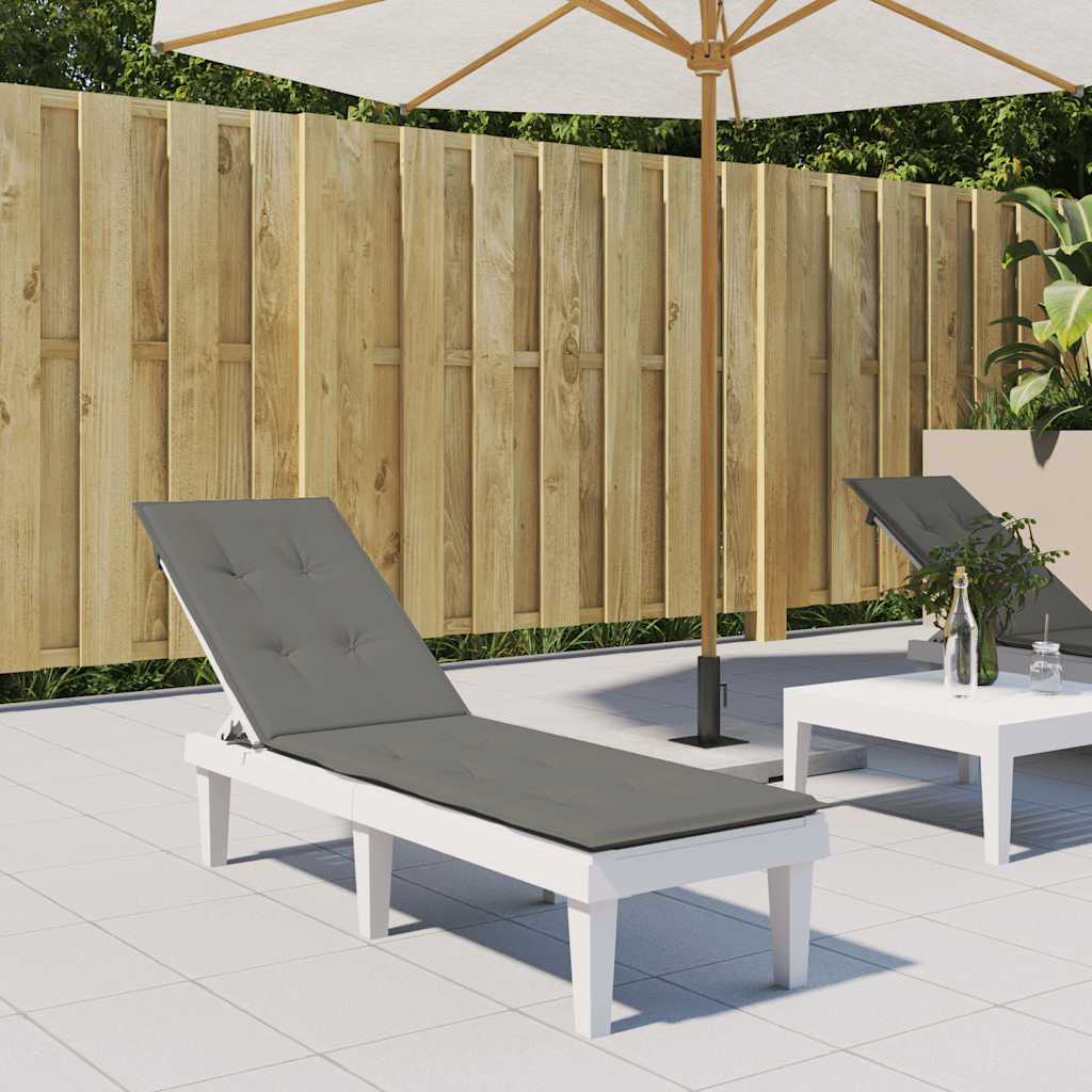 Sunlounger Cushion Melange Dark Grey (75+105) x 50 x 4 cm Fabric