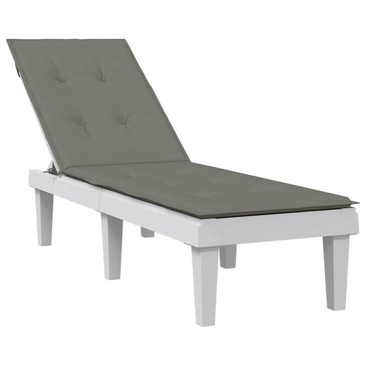 Liegestuhl-Auflage Melange Dunkelgrau (75+105) x 50 x 4 cm Stoff
