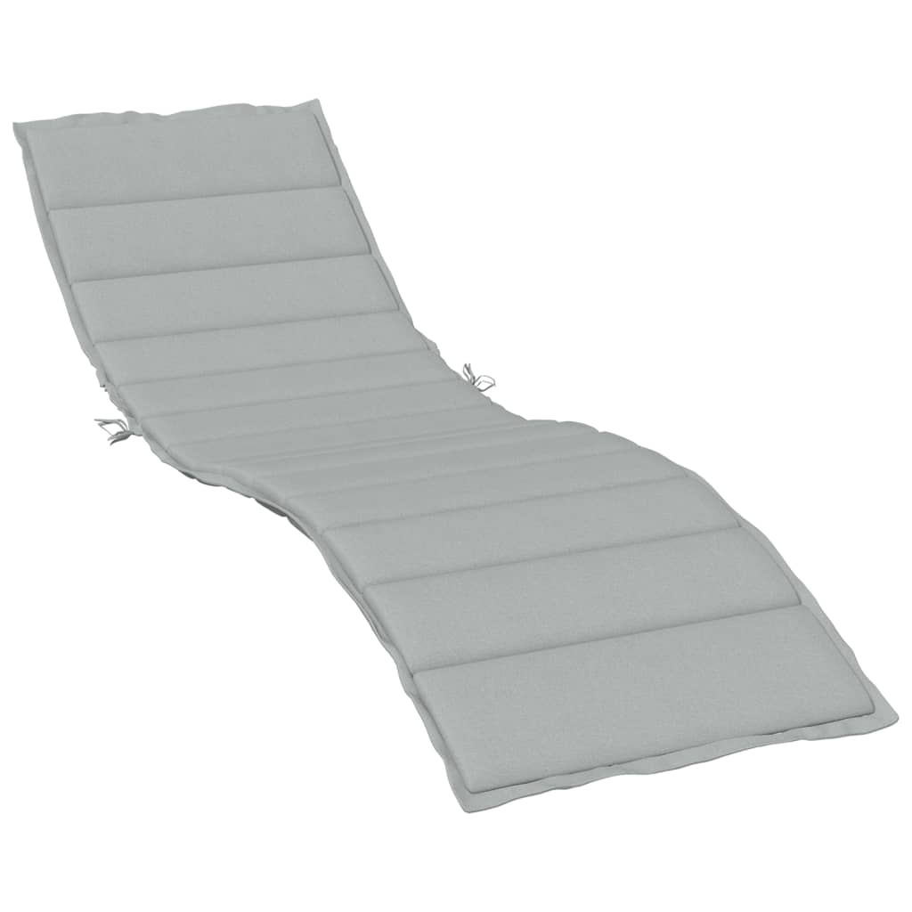 Sun Lounger Cushion Melange Light Grey 200x50x4 cm Fabric