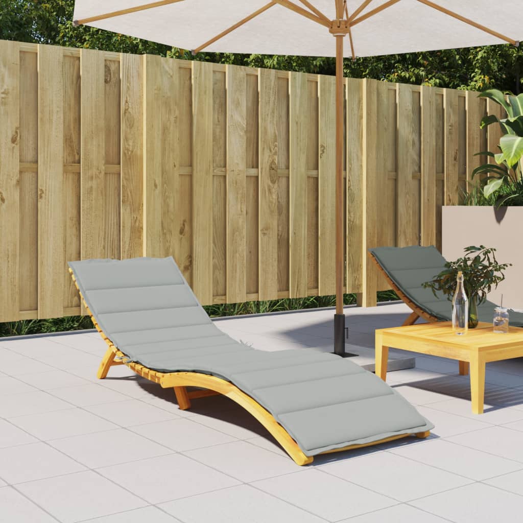 Sun Lounger Cushion Melange Light Grey 200x50x4 cm Fabric