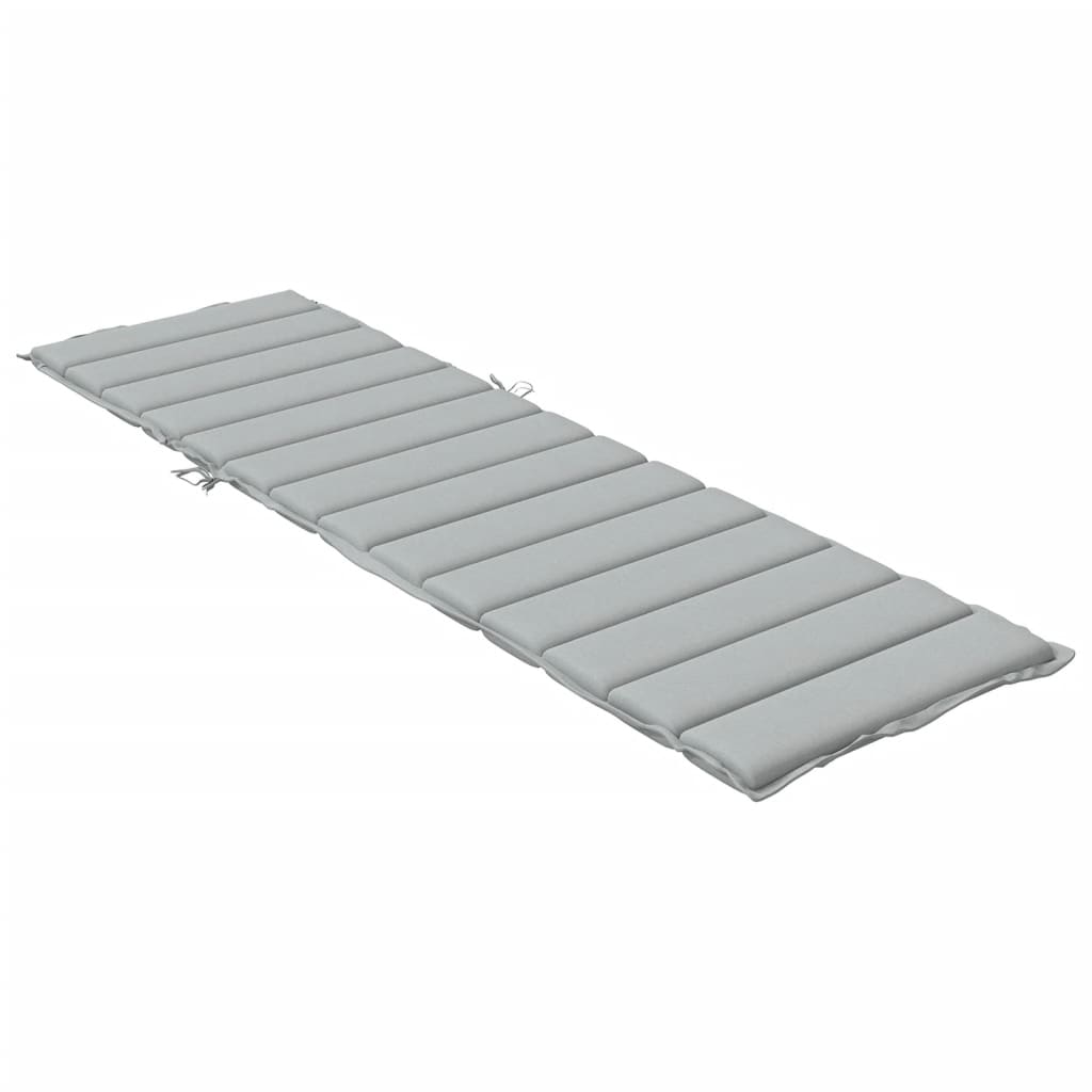 Sun Lounger Cushion Melange Light Grey 200x50x4 cm Fabric