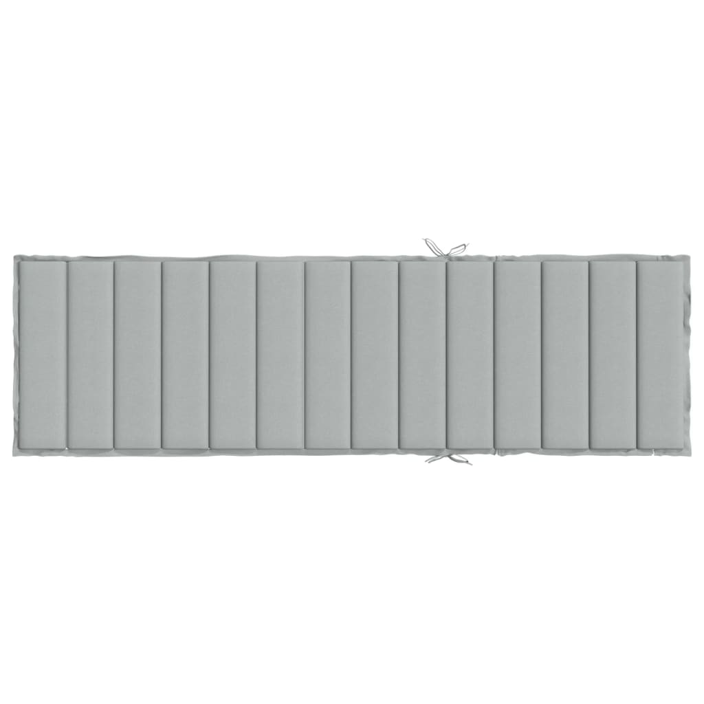 Sun Lounger Cushion Melange Light Grey 200x50x4 cm Fabric