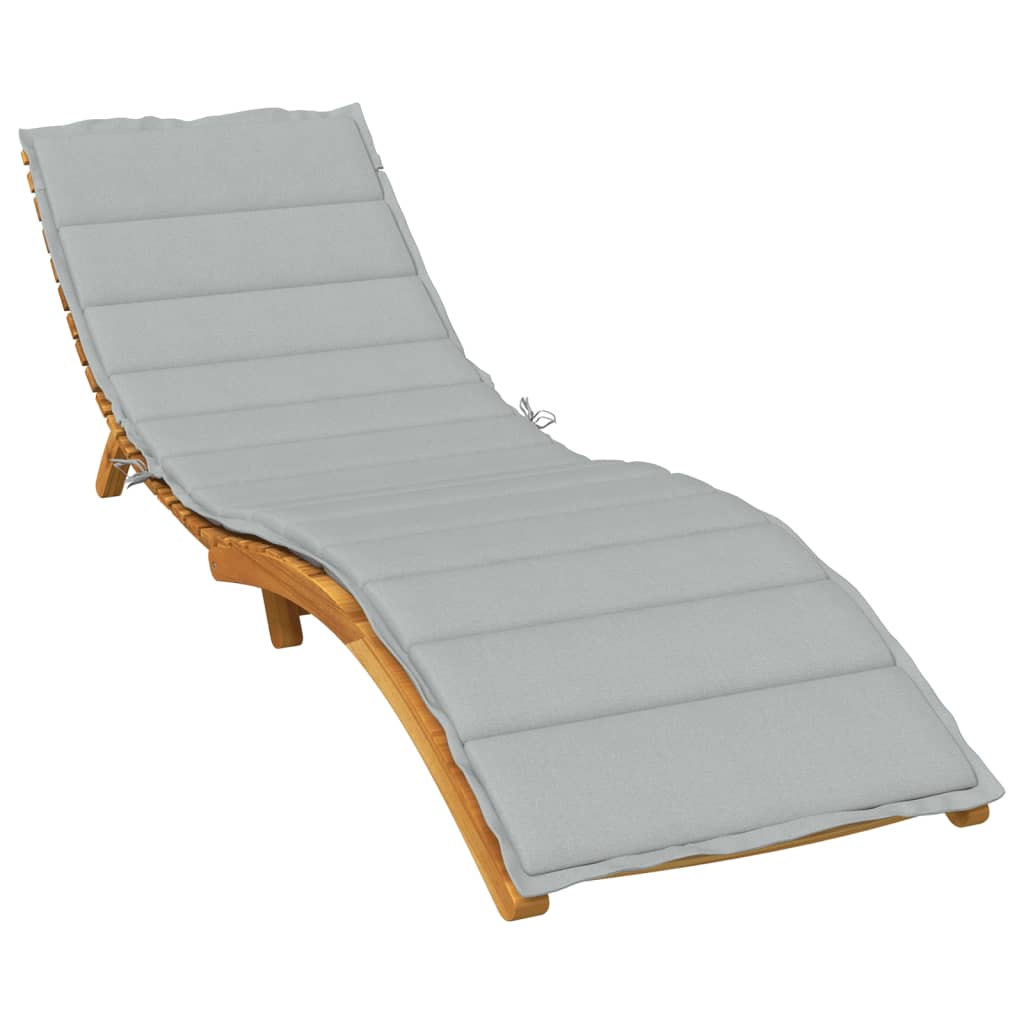 Sun Lounger Cushion Melange Light Grey 200x50x4 cm Fabric