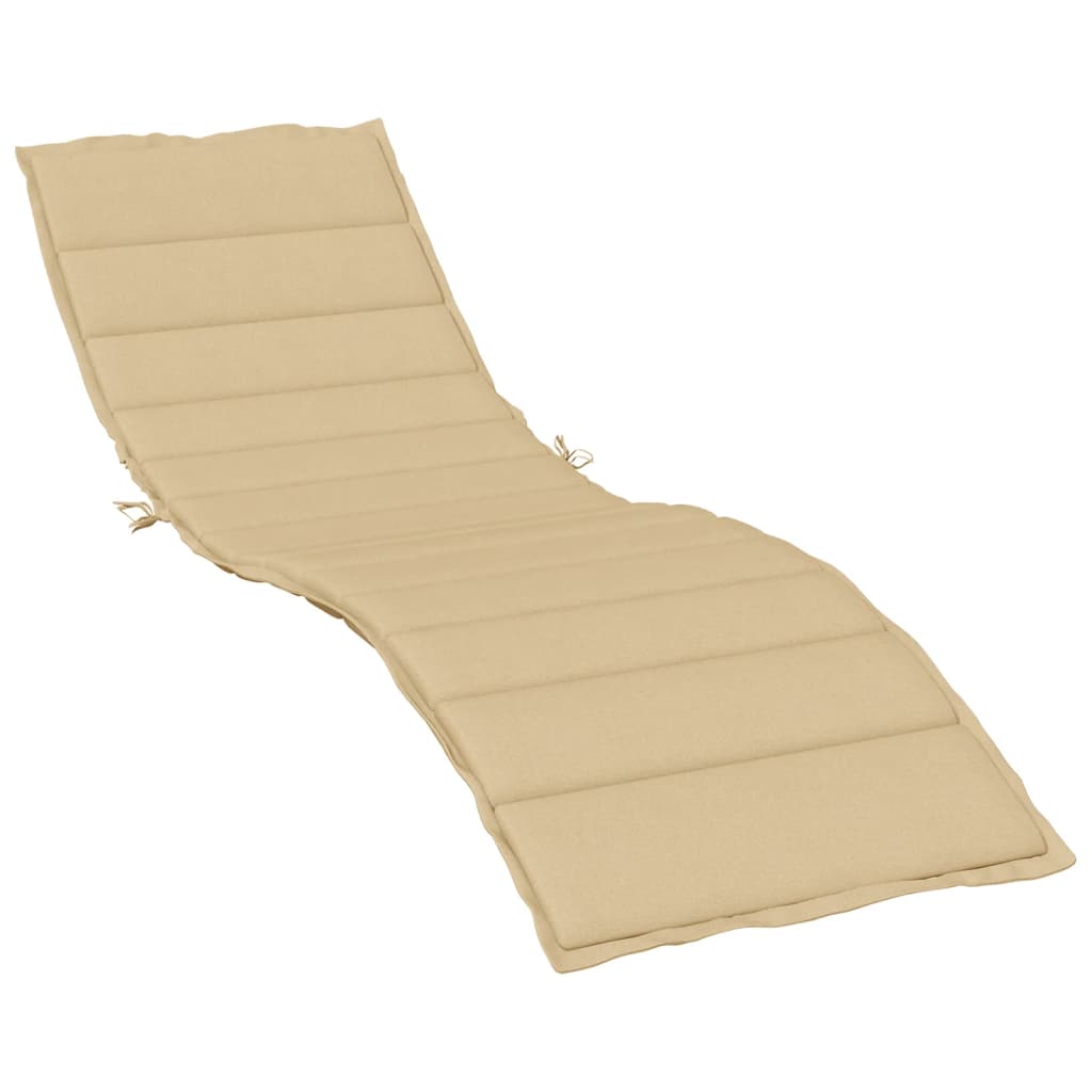 Sun Lounger Cushion Melange Beige 200x50x4 cm Fabric