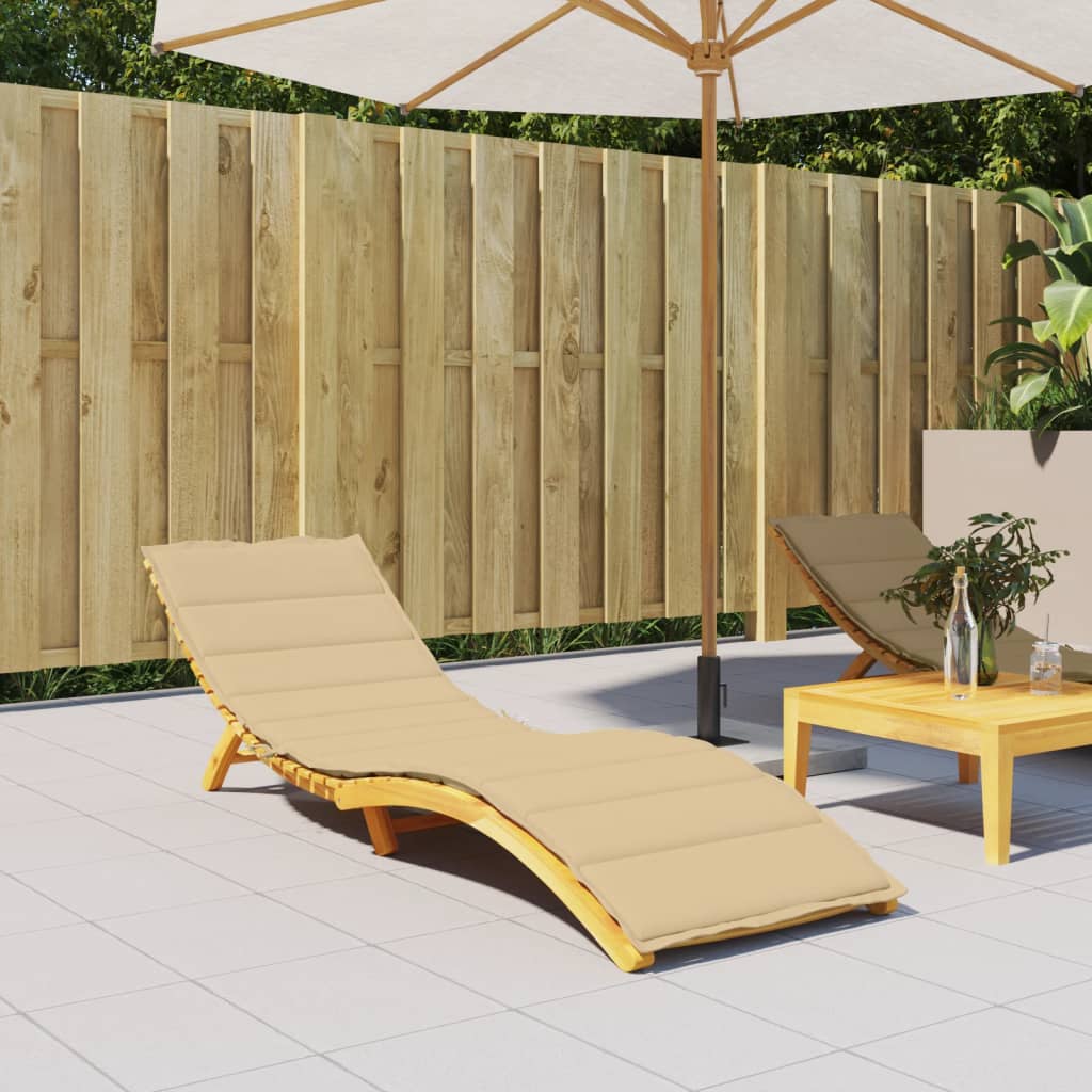 Sun Lounger Cushion Melange Beige 200x50x4 cm Fabric