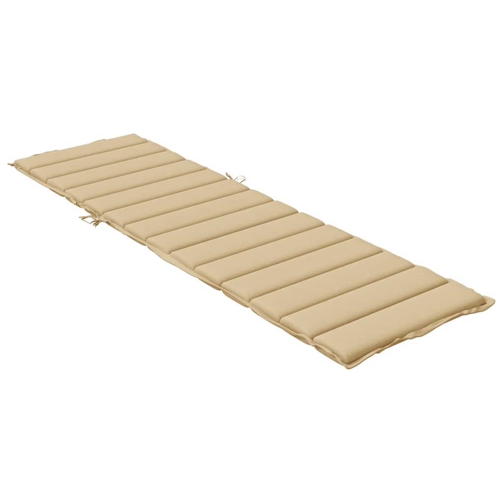 Sun Lounger Cushion Melange Beige 200x50x4 cm Fabric