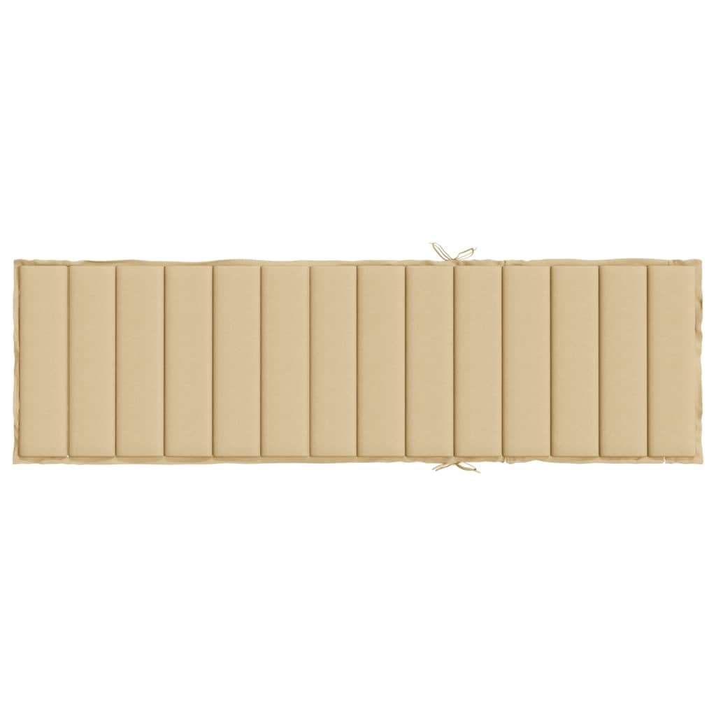 Sun Lounger Cushion Melange Beige 200x50x4 cm Fabric