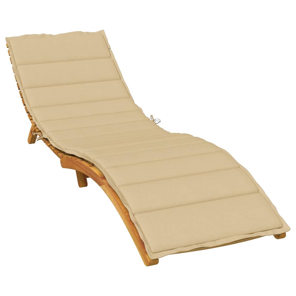 Sun Lounger Cushion Melange Beige 200x50x4 cm Fabric