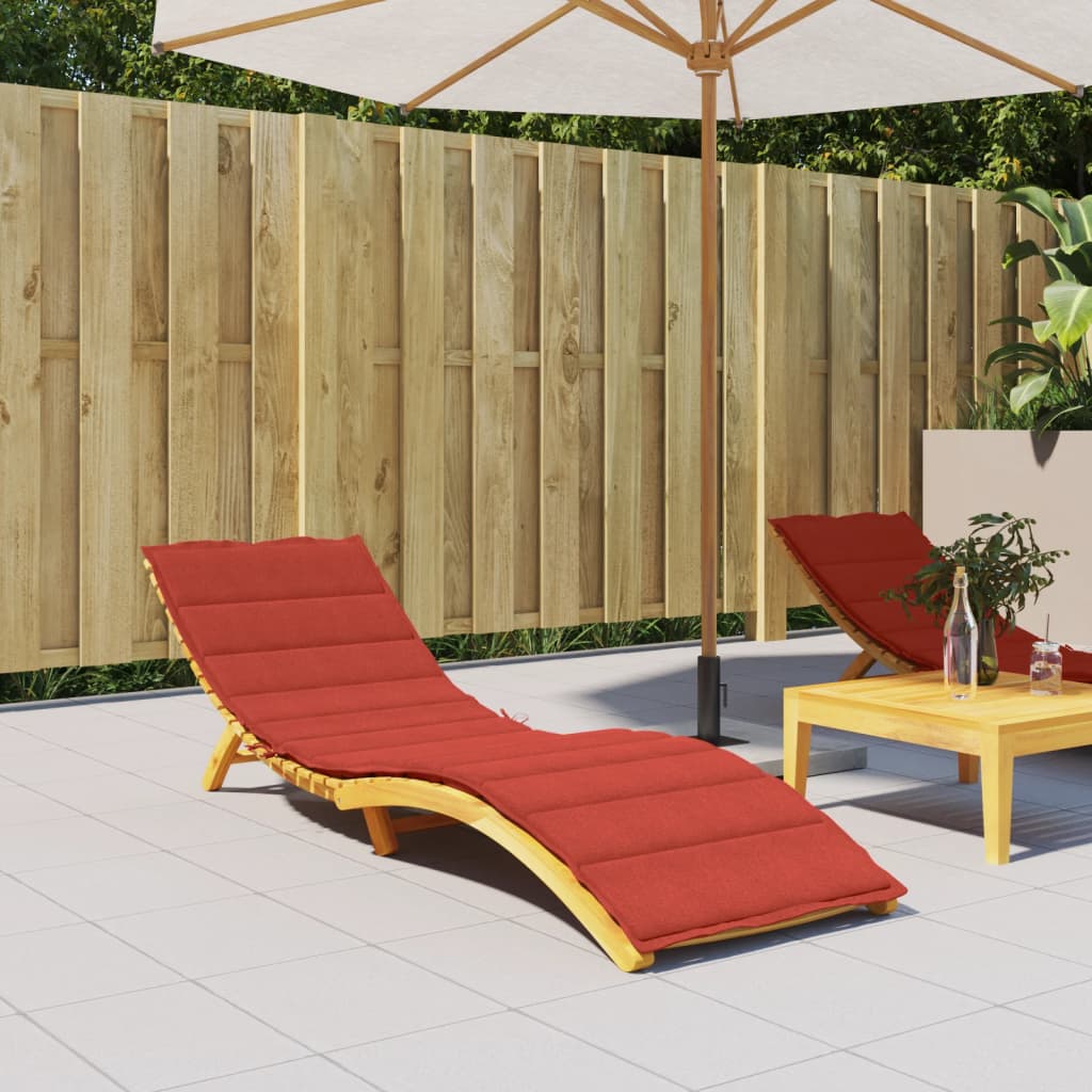 Sun Lounger Cushion Melange Red 200x50x4 cm Fabric
