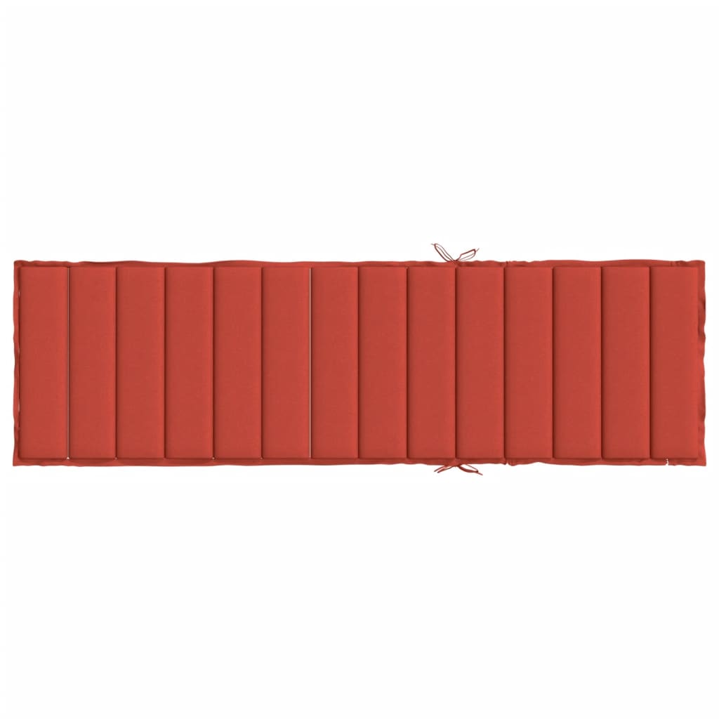Sun Lounger Cushion Melange Red 200x50x4 cm Fabric