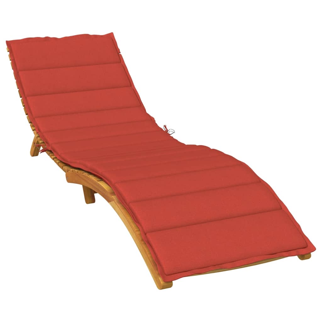 Sun Lounger Cushion Melange Red 200x50x4 cm Fabric
