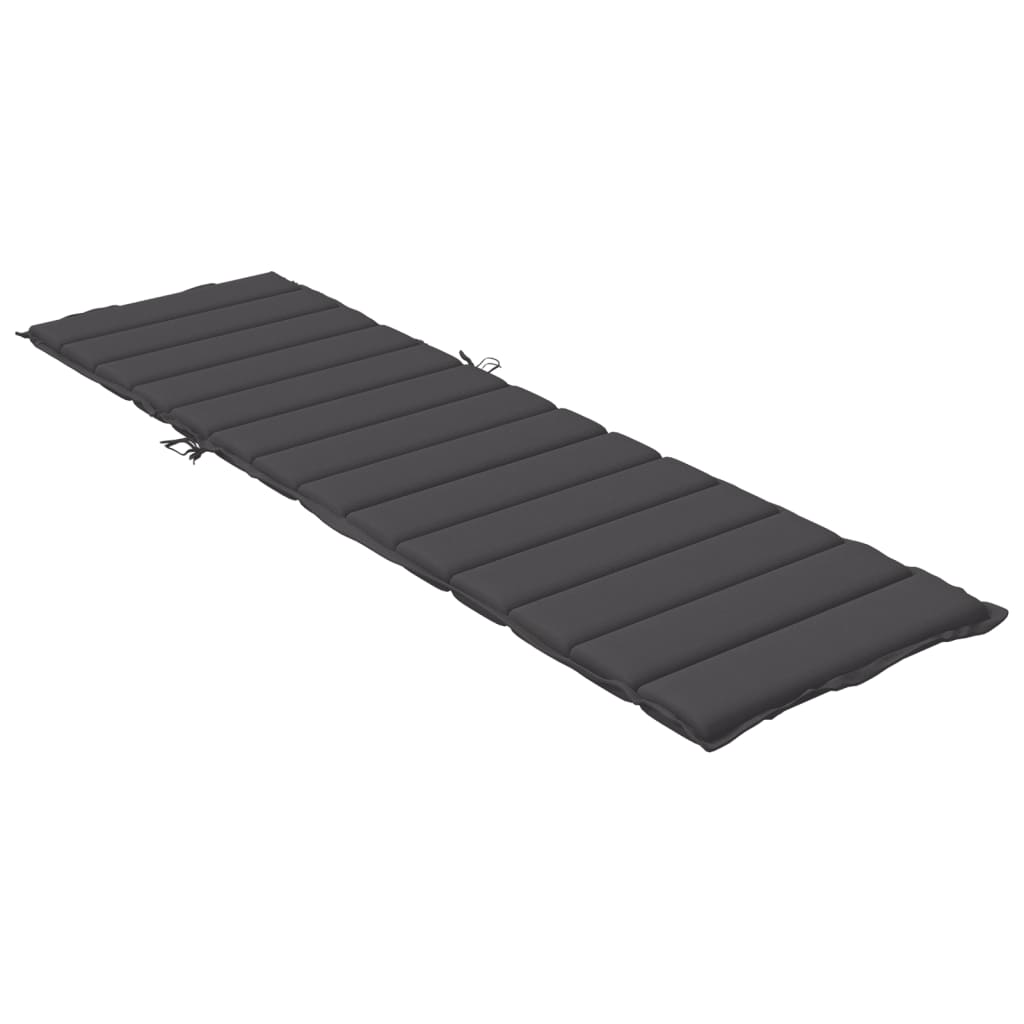 Coussin pour chaise longue Mélange Anthracite 200x70x4 cm Tissu
