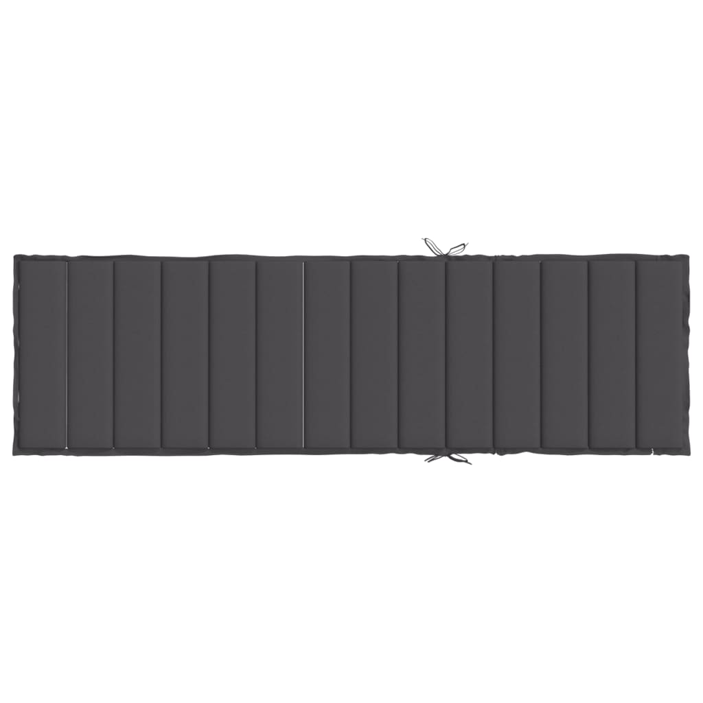 Coussin pour chaise longue Mélange Anthracite 200x70x4 cm Tissu