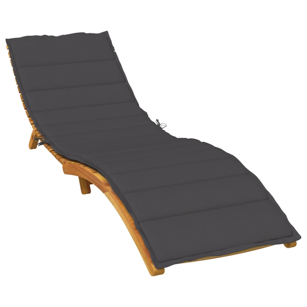 Coussin pour chaise longue Mélange Anthracite 200x70x4 cm Tissu