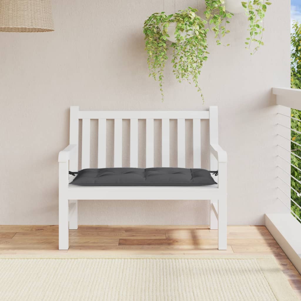 Coussin de banc de jardin anthracite chiné 100x50x7 cm Tissu