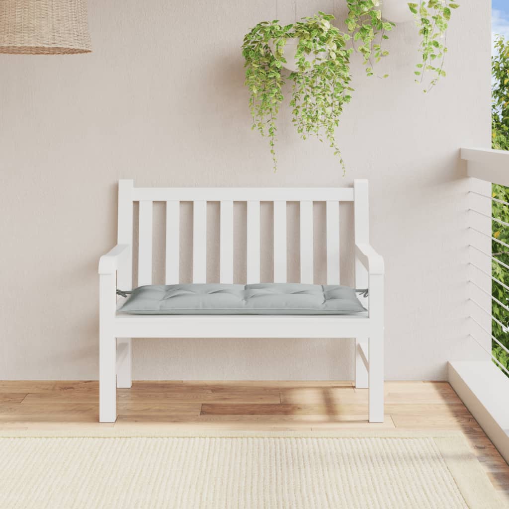 Coussin de banc de jardin mélange gris clair 100x50x7 cm tissu