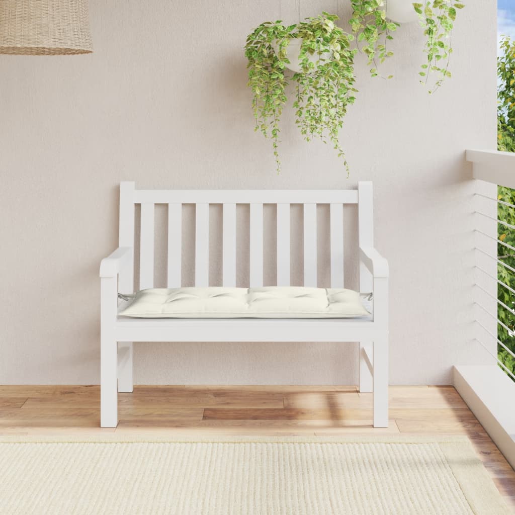 Garden Bench Cushion Melange Cream 100x50x7 cm Fabric
