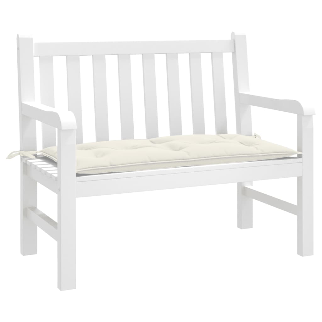 Garden Bench Cushion Melange Cream 100x50x7 cm Fabric