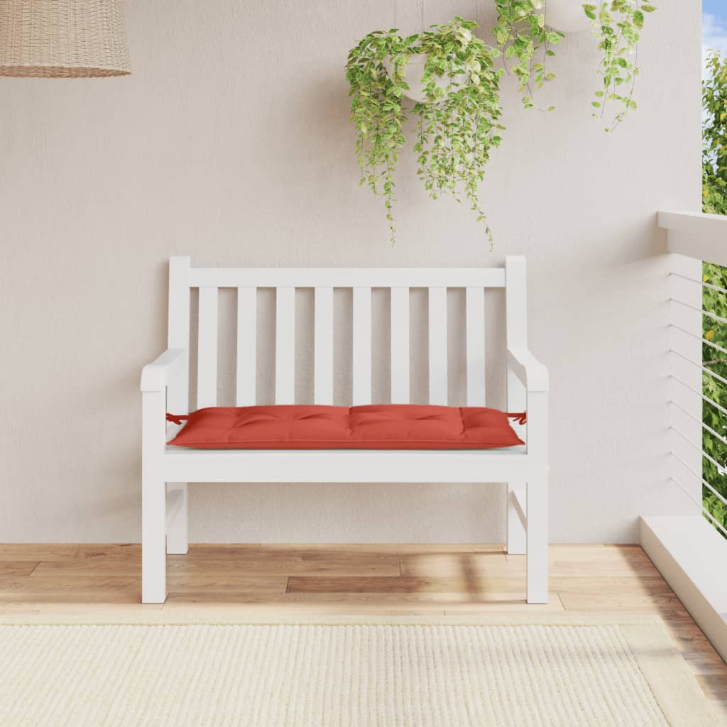 Coussin de banc de jardin mélange rouge 100x50x7 cm tissu