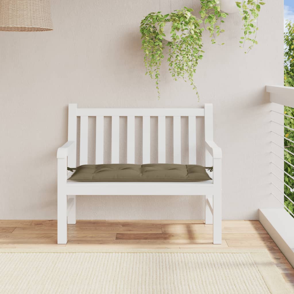 Garden bench cushion mottled taupe 100x50x7 cm fabric