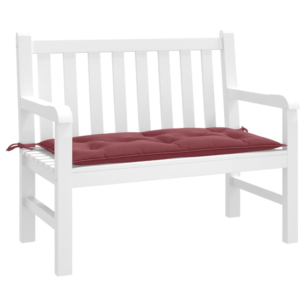 Coussin de banc de jardin en tissu mélangé lie de vin 100x50x7 cm